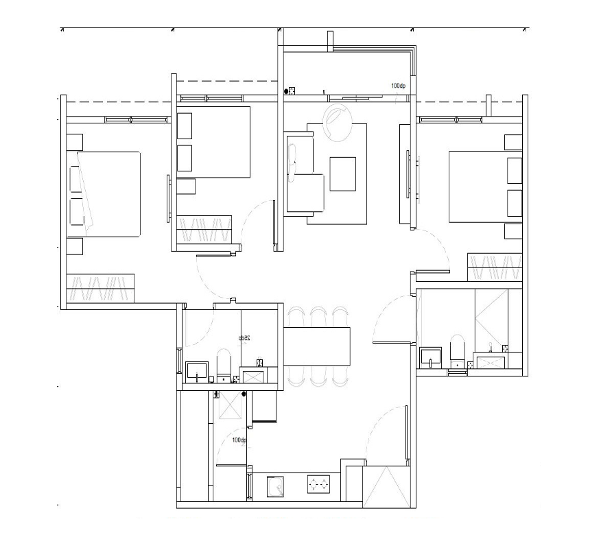 Exsim Bukit Jalil_The Vidiz Bukit Jalil_Layout_Type A- 3 rooms
