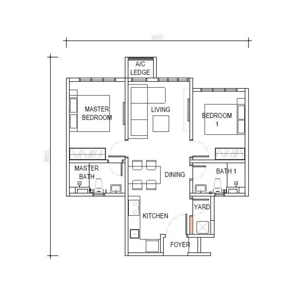 Exsim New Project_Exsim Kwasa Damansara_D Evia Residences_Layout_Type A_657 sft