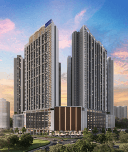 exsim-new-project-exsim-ciq-causewayz-square-jbcc-Facade-design Front view of EXSIM’s Causewayz Square @ JBCC with contemporary facade design, strategically located near CIQ Johor Bahru