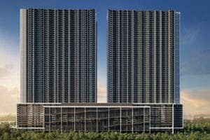 exsim-new-project-exsim-ciq-causewayz-square-jbcc-facade-tower-b-and-tower-d Tower b and Tower d Front facade view of EXSIM CIQ Causewayz Square @ JBCC, featuring symmetrical twin towers with a contemporary podium design in the heart of Johor Bahru CBD