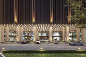 exsim-new-project-exsim-ciq-causewayz-square-jbcc-facilities-tower-a-and-c-ground-floor-drop-off-lobby Grand drop-off lobby at Causewayz Square @ JBCC Tower A & C by EXSIM, featuring modern architectural lighting and upscale retail frontage