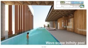 Infinity pool at Axis Tower, Causewayz Square @ JBCC by EXSIM — a wave-inspired sky roof facility offering panoramic views in the exsim ciq development.Infinity pool at Axis Tower, Causewayz Square @ JBCC by EXSIM — a wave-inspired sky roof facility offering panoramic views in the exsim ciq development.