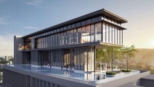 Infinity sky pool at The Lighthauz Residences Penang offering elevated leisure experience with panoramic sea views, designed to complement modern penang seafront condo living.