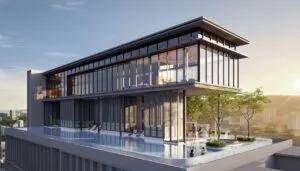 Infinity sky pool at The Lighthauz Residences Penang offering elevated leisure experience with panoramic sea views, designed to complement modern penang seafront condo living.