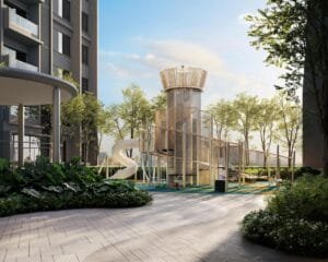 Children’s discovery playground at The Lighthauz Residences Penang designed with modern play structures and safe environment, supporting family-friendly living in this seafront development.