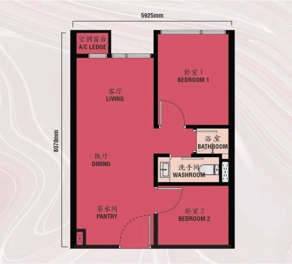 Exsim KLCC_Kyliez Suites_Layout Type A1-484 sft