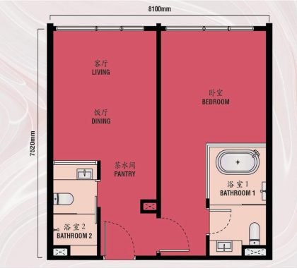 Exsim KLCC_Kyliez Suites_Layout Type B 657 sft